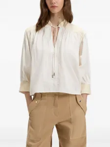 Блузка с вышивкой Boss, нейтральный