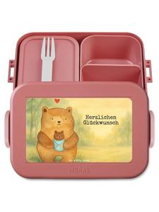 Mr. & Mrs. Panda Дизайн ланч-бокса «Медвежонок» с надписью, пастельно-красный цвет