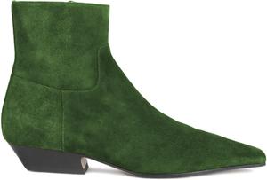 Женские ботильоны, квадратный носок, боковая молния, низкий каблук, стильная обувь в западном стиле для повседневного ношения и нарядных образов OAKUMSAS, Green