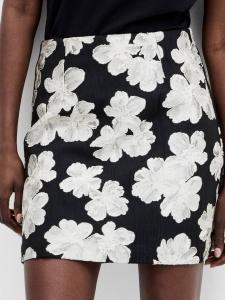 Мини-юбка Lora с цветочным жаккардом French Connection, Black/White