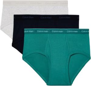 Комплект из 3 мужских трусов Calvin Klein Cotton Classics, Shoreline, Snow Heather, Lively Teal