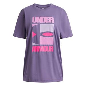 Футболка с принтом Girls 7-16 oversized Under Armour, Purple