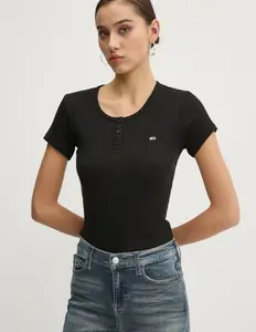 Хлопковая футболка Tommy Jeans, черный