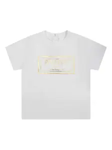 Хлопковая футболка с логотипом Balmain Kids, белый