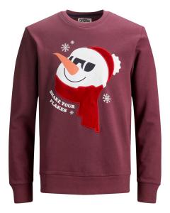 Джемпер Jack & Jones с рождественским рисунком, бордовый