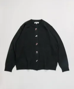 Кардиган из шерстяной смеси с вышивкой в виде пуговиц Studio Picone, цвет Black (001)