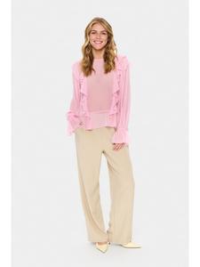 Блузка с длинными рукавами LabelleSZ, прямого кроя, цвета Розовый нектар. SAINT TROPEZ