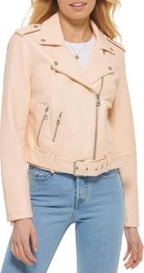 Женская байкерская куртка Levi's из искусственной кожи с поясом (стандартный и большой размер), Peach