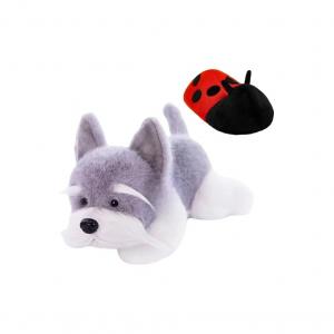 Плюшевая игрушка в виде мультяшного милого хаски цвергшнауцера сенбернара панды, высота 33см/40см/50см MIANHUIYI, Schnauzer+Beetle