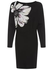 Laura Scott Черно-белое вязаное платье