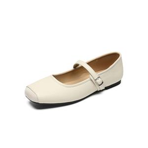 ZHR Туфли Мэри Джейн женские бежево-коричневые