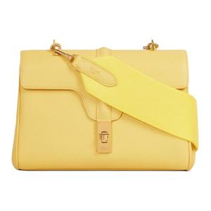 CELINE 16 Мягкая зернистая телячья кожа сумка кросс-боди, женская наплечная сумка beech и bright yellow