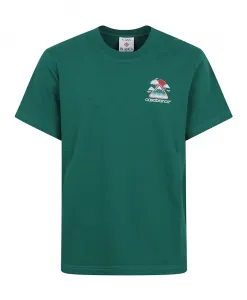 Зеленая футболка, стильный образ Casablanca, зеленый