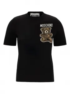 Футболка с вышивкой Moschino, черный