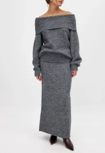 Длинная юбка с отворотом на талии Na-Kd, Dark Grey