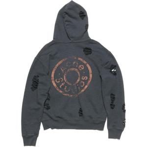 Потертая худи на молнии Acne Studios, черный