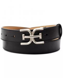 Женский тонкий ремень с двойной E-образной пряжкой и бляшкой Sam Edelman, черный