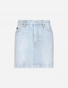 Джинсовая мини-юбка из хлопка Dolce & Gabbana, мультиколор