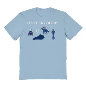 Мужская футболка с принтом Кентукки Дерби Licensed Character, голубой
