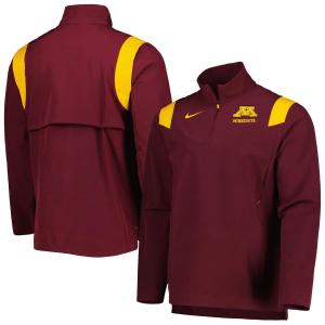 Мужская темно-бордовая футболка Minnesota Golden Gophers 2022 Coaches с молнией на четверть по бокам Nike
