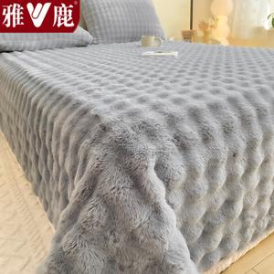 Yalu Комплект постельного белья из 3 предметов (простыня 180х230 см, 2 наволочки), ткань пузырчатый флис, цвет звездная серая, высокий вес, мягкий и теплый