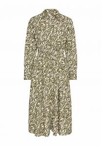 Платье макси LANGES MIT ALLOVER-PRINT camel active, оливковый