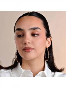 Adeliás Женские серьги - креольский цветок из нержавеющей стали в золотом исполнении