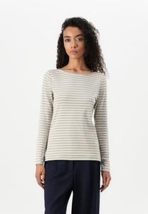 Топ TOM TAILOR STRIPED BOAT NECK, Taupe/Offwhite /Beige