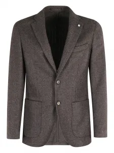 Однобортный блейзер l.b.m., коричневый