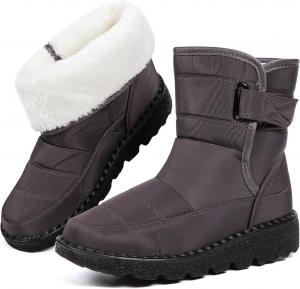 Сапоги для снега, водонепроницаемые, зимние сапоги средней высоты с теплой плюшевой подкладкой и нескользящей подошвой для холодной погоды Nxdxqsn, K25-Grey