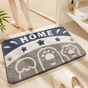 Dajiang Ковер 40х60 см для ванной комнаты, входной, с принтом лапок, быстровпитывающий, противоскользящий