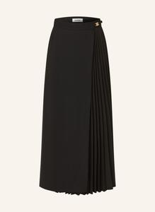 Плиссированная юбка с запахом Sandro, черный