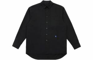 Хлопковая рубашка с аппликацией логотипа ADER ERROR, черный