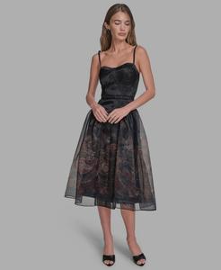 Женское миди-платье с вырезом сердечко BCBG, Black