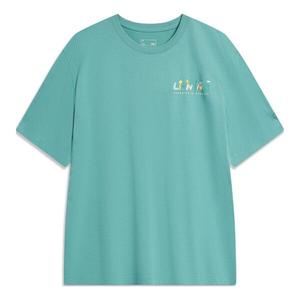 Футболка floral graphic t-shirt 'teal' Li-Ning, мультиколор