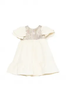 Платье с воланами и узором «пейсли» ETRO KIDS, бежевый