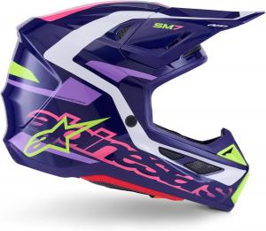 Шлем Alpinestars S-M7 Deed, ECE06/DOT, Purple/Pink Glossy