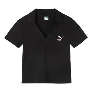 Поло (WMNS) PUMA Logo Polo Shirt 'Black' 626863-01, черный