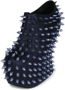 Женские ботильоны FYS с толстой платформой, круглым носком, заклепками, на клиновидном высоком каблуке, стиль панк-рок, без шнуровки, размеры 4-16 US, Navy