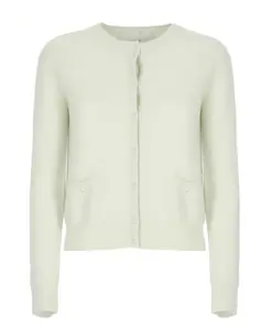 Зеленый кашемировый кардиган с круглым вырезом. Vanisã, зеленый