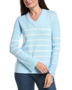 Кашемировый свитер с V-образным вырезом Forte Cashmere, синий