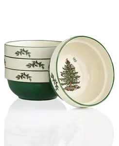 Набор из 4 мисок для новогодней елки Spode, green