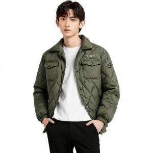 Пуховик Unisex Lapel утолщенная пуховая рубашка VanCamel, army зеленый