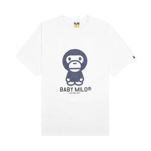 Футболка Baby Milo с логотипом BAPE, цвет Белый/Темно-синий