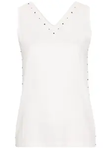 Креповая блузка с V-образным вырезом Fabiana Filippi, белый