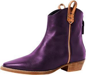 Женские ботильоны FSJ с квадратным носком, на щиколотку, вестерн, с задней молнией, низким массивным каблуком, короткие ковбойские ботинки, повседневная универсальная обувь, размер 4-16 US, Purple