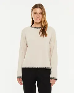 Женский джемпер с круглым вырезом и длинными рукавами Paz Torras, бежевый