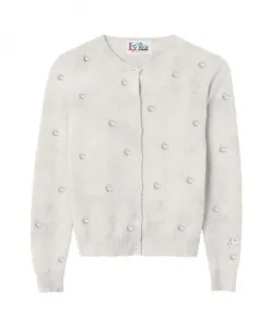 Роскошный кардиган, украшенный стразами. Mc2 Saint Barth, белый