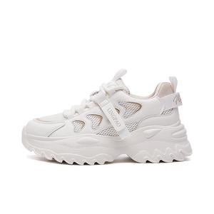 Кроссовки женские толстые низкие Lingpao, синий/розовый