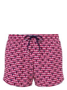 Moschino плавки-шорты с узором, синий